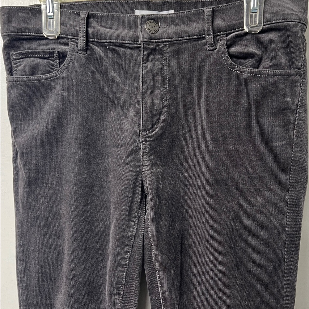 LOFT Charcoal Corduroy Modern Skinny Trousers - Picture 3 of 6